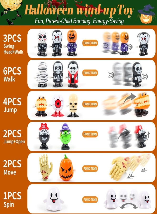 xFFFun 18PCS Halloween Wind Up Toys Bulk, Halloween Party Favors for Kids, Trick or Treat Goodie Bag Stuffers, Pinata Treat Bag Fillers Carnival Small Prizes Toys Classroom Gifts for Boys Girls Giveaways - Image 5